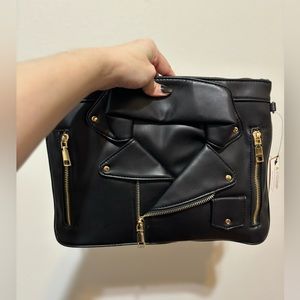 Moto jacket clutch/crossbody